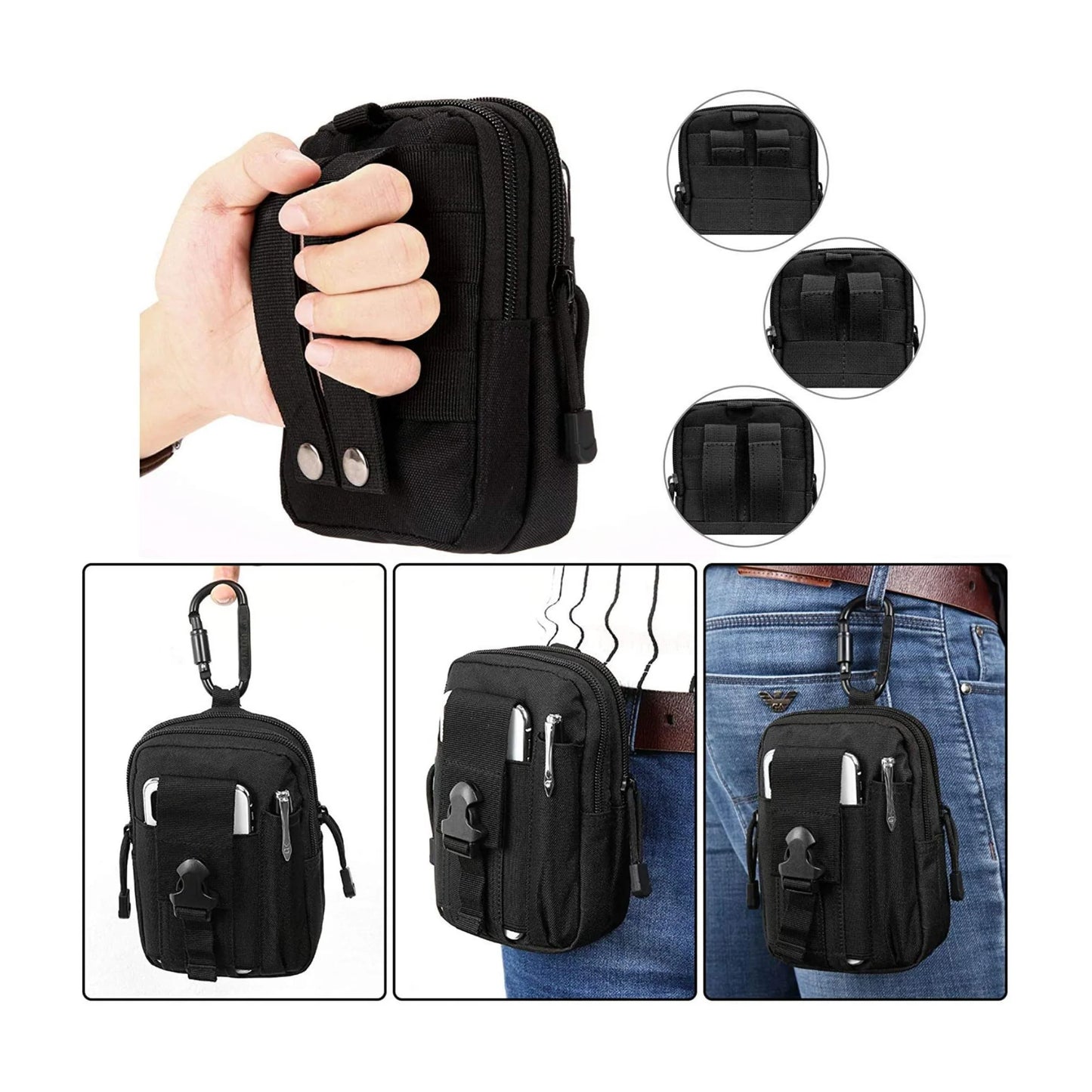 Jupitergear Tactical MOLLE Military Pouch Waist Bag for Hiking, Running and Outdoor Activities