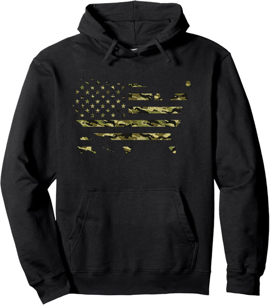 United States Camo Map Flag Veteran Day Hoodie USA 4Th July Pullover Hoodie
