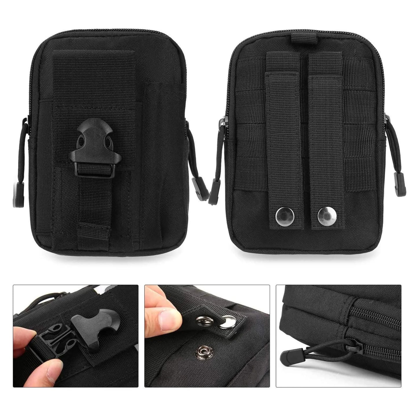 Jupitergear Tactical MOLLE Military Pouch Waist Bag for Hiking, Running and Outdoor Activities