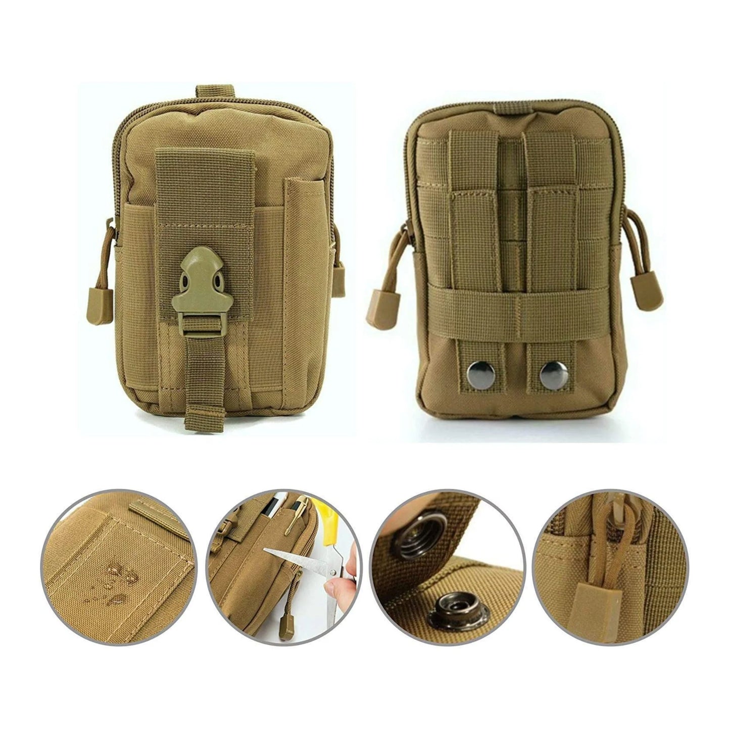 Jupitergear Tactical MOLLE Military Pouch Waist Bag for Hiking, Running and Outdoor Activities