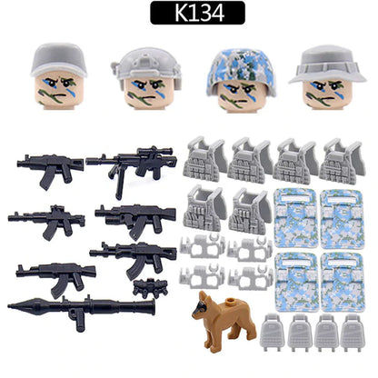 Ghost Commando Special Forces Building Blocks Army Soldier Figures Military Weapon Vest Bricks Accessories Children'S Toys