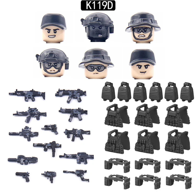 Ghost Commando Special Forces Building Blocks Army Soldier Figures Military Weapon Vest Bricks Accessories Children'S Toys