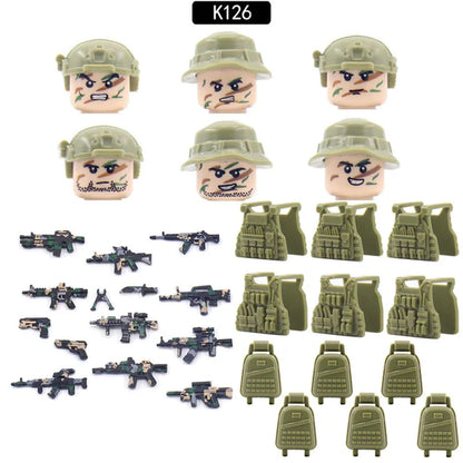 Ghost Commando Special Forces Building Blocks Army Soldier Figures Military Weapon Vest Bricks Accessories Children'S Toys