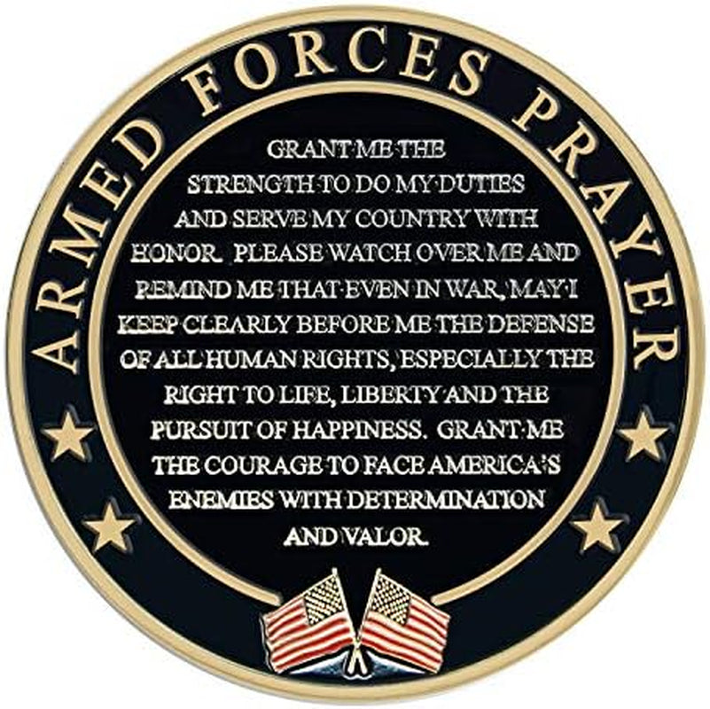 Army Armed Forces Prayer Coin | Valor Challenge Coin | Gifts for Soldiers & Veterans | Disabled Veteran Owned Business | Army Prayer Coin