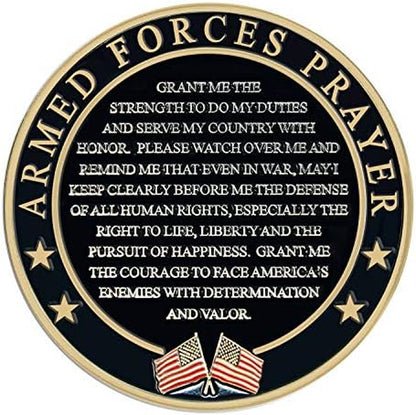 Army Armed Forces Prayer Coin | Valor Challenge Coin | Gifts for Soldiers & Veterans | Disabled Veteran Owned Business | Army Prayer Coin