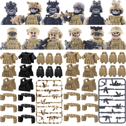 Ghost Commando Special Forces Building Blocks Army Soldier Figures Military Weapon Vest Bricks Accessories Children'S Toys