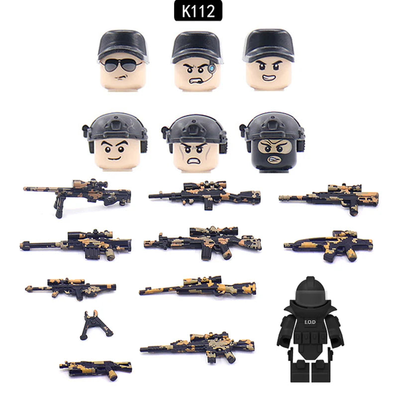 Ghost Commando Special Forces Building Blocks Army Soldier Figures Military Weapon Vest Bricks Accessories Children'S Toys