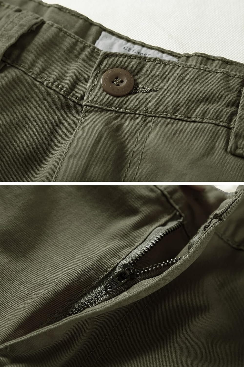 Men'S Casual Relaxed Fit Cargo Pants with Pockets, Outdoor Camo Cotton Work Pants for Men(No Belt)